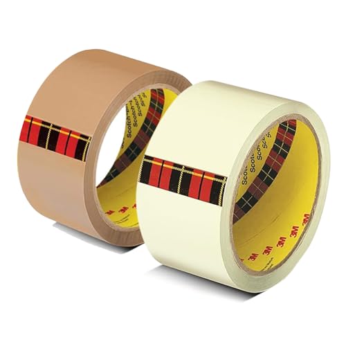 Image of 3M Scotch BOPP Packaging Transparent Tape | 48mm x 50 Meter | Pack of 2 | Strong Adhesive sealant | for Packaging, Decorating and DIY