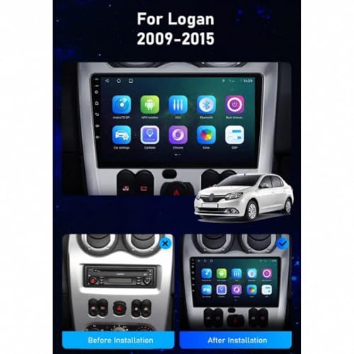 Pantalla coche Carplay inalámbrica para Renault Sandero y Logan 1, elimina cables con Bluetooth 5