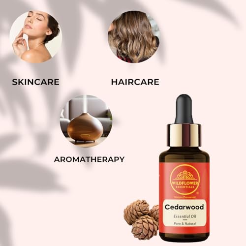Image of Cedarwood Essential Oil for Hair Skin & Diffuser - Cedarwood Oil for Hair Aromatherapy, DIY Soap Making Scents 30ml (1 oz)