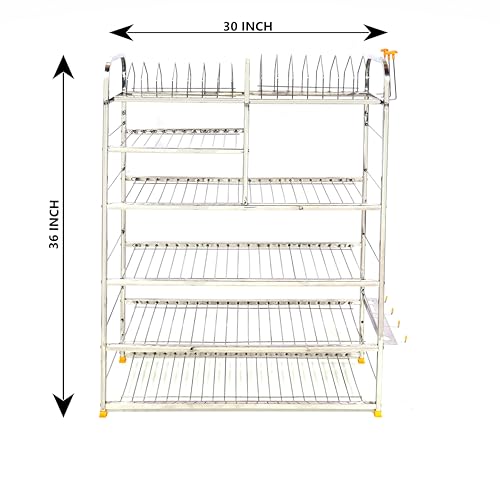 Image of Kitchen Stand, Bartan Stand Stainless Steel Kitchen Rack (36 X 30 Inch) Wt-7.5kg