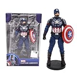 Estimular la imaginación: el personaje del héroe Capitán América tiene una inspiración dinámica y estimula la imaginación. Es una herramienta esencial para todos los entusiastas de los modelos de personajes. Meticulosamente pintado a mano, el modelo presenta todos los detalles del disfraz original del Capitán América.