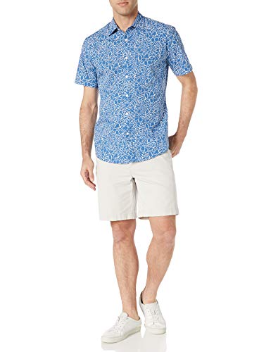 Image of Amazon Essentials Men's Regular-Fit Short-Sleeve Poplin Shirt, Collared, Washed