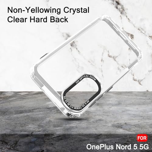 Image of TheGiftKart Hybrid Shockproof Back Cover Case for OnePlus Nord 5 5G | Stylish Camera Border | Electroplated Buttons | Crystal Clear Hard Back Cover Case (TPU & PC, Transparent Bumper)