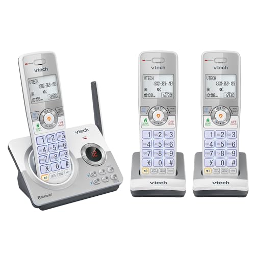 VTech CLS22152 DECT6.0 Cordless Phone with MobileConnect, Smart Call Blocker, NBN Ready, Answering Machine, Volume Booster, Backlit Display, 12 Hours Talk-time, Handsfree Speakerphone, 3 Handsets