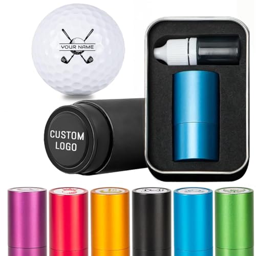 Yakify Personalized Golf Ball Stamp Custom Golf Ball Marker Stamp with Waterproof Logo Monogram Name Quick-Dry Ink Reusable Golf Larger Stamper for Gifts Golfer Dad Husband Retirement