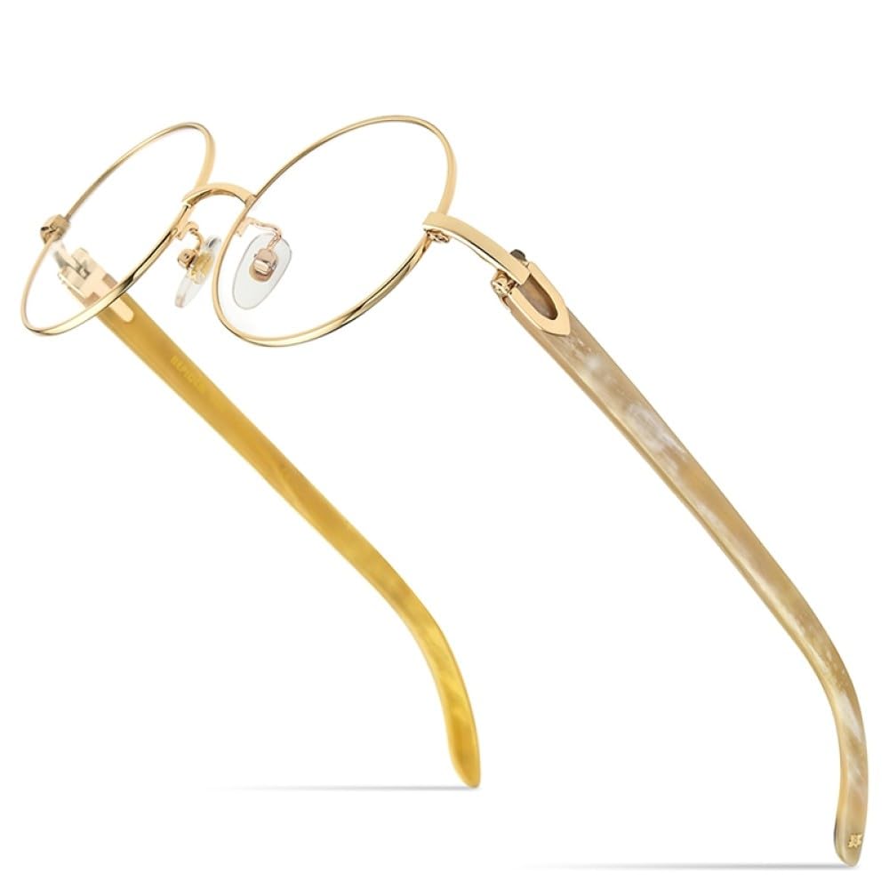 Montura de gafas cómoda para evitar fatiga con diseño redondo de lujo 7