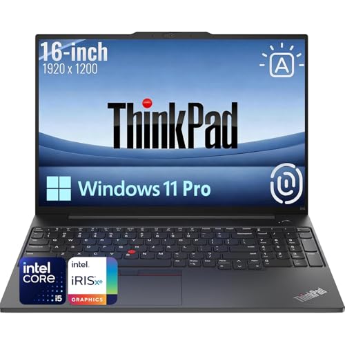 Image of Lenovo ThinkPad E16 Business Laptop, 16 inch WUXGA Display, Intel Core i5-1335U, 40GB RAM, 2TB SSD, HDMI, RJ-45, Wi-Fi 6, Backlit KB, Spill-Resistant Keyboard, Intel Iris Xe, Win 11 Pro, Black