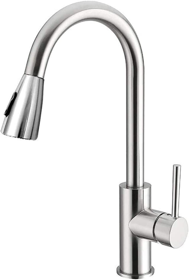 Robinet de cuisine pivotant fini les éclaboussures grâce au pulvérisateur extractible