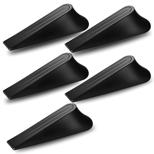 5 Pack Rubber Door Stop | Durable, Non-Slip, Anti-Skid Door Stops Wedges | Door Stoppers for Bottom of Door | Heavy Duty Premium Door Wedge Stopper for All Types Floors Indoor Outdoor
