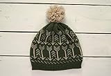 stricken Grün fair Isle Hut Pom Pom Beanie Hut slouchy Beanie Merinowolle Hut warme Wintermütze unisex Hut Ski Hut Männer Hut Frauen Hut