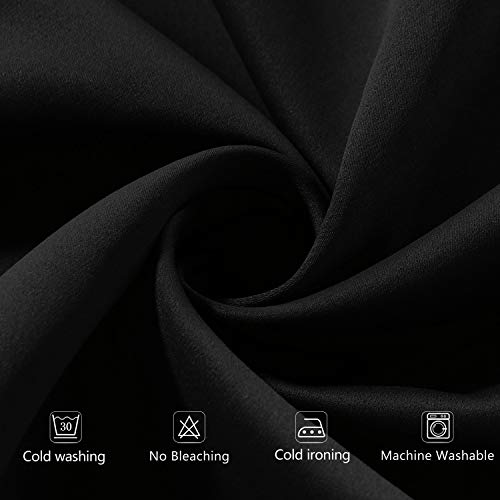 Lushleaf French Door Curtains, Thermal Insulated Drapes Rod Pocket Blackout Privacy Panel For Living Room Patio Glass Door Window With Tieback Set Of 2 Panels, 25 X 72 Inch, Black #TOP5