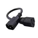 CableCreation [10-Pack] 1 Foot 18AWG Standard Computer Power Adapter Cord NEMA 5-15R Receptacle to IEC320 C14, 0.3M/Black