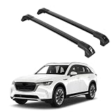 ERKUL Heavy Duty 220lb Roof Rack Cross Bars for 2024-2026 Mazda CX-90 & CX90 PHEV | Solid Metal Mounts | Aluminum Crossbars with Anti Theft Lock for Rooftop - Compatible with Flush Rails - Black