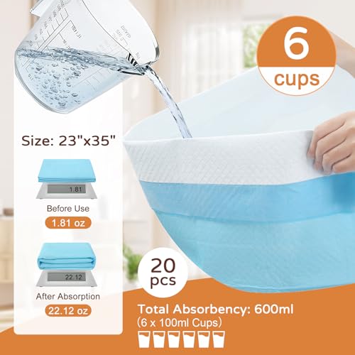 Image of Puppy Pads 23x35 Dog Pee Pads 20 Count Quick Dry Leak Proof Training Pad | Compact disposable wee wee pads, Puppies, Small dogs, Super absorbent, Leak-proof, Potty training , Travel