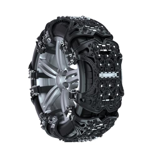 耐摩耗性ユニバーサルカーセーフティチェーン耐久性ポータブルスノーマッドタイヤ滑り止めSUV用(Black)