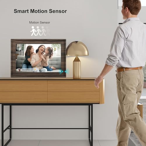 Image of 32GB 10.1 Inch WiFi Digital Picture Frame with 1280x800 HD IPS Touch Screen, Send Photo or Videos via App or Email,Support USB Drive /SD Card Extend Storage,Auto-Rotate,Wall Mountable