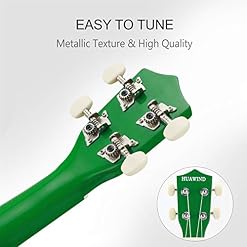 HUAWIND Ukulélé coloré 53,3 cm pour enfants (ukulélé vert) - Les Beatles, Paul McCartney, John Lennon, RIngo Starr, George Harrison HUAWIND Ukulélé coloré 53,3 cm pour enfants (ukulélé vert) – Image 3