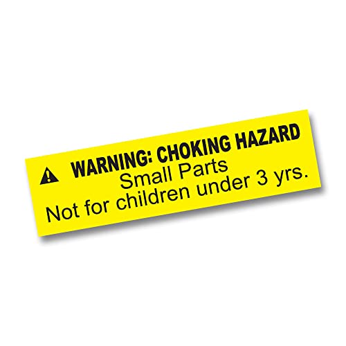 1,000 ASTM Compliant Choking Hazard Warning Stickers Small Parts Not for Children Under 3 Years 1 Roll 1.5" x 0.4" of Adhesive Labels (Yellow Background/Black Text)