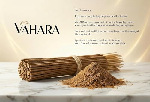 Premium Vahara Bakhoor Incense Sticks Oud, Resin & Amber Aroma for Home, Meditation, Relaxation, Prayer & Aromatherapy Long Burning Handcrafted Incense (100g) by VAHARA - Used condition - Image 5