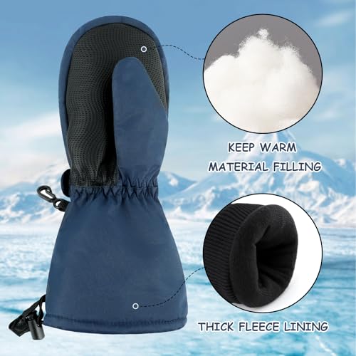 Image of Duoyeree Toddler Winter Gloves, Waterproof Fleece Lined Ski Mittens 1-6Y