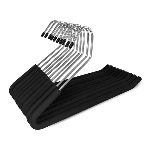 Homa Jia Open Ended Pants Hangers, 10 Pack Non-Slip Foam Padded Pants Hangers Space Saving Heavy Duty for Jeans, Trousers, Slacks by Homa Jia - Used condition - CA$20.67