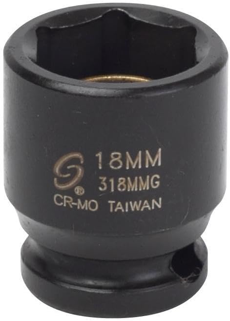 Sunex 318MMG 3/8-Inch Drive 18-Mm Magnetic Impact Socket