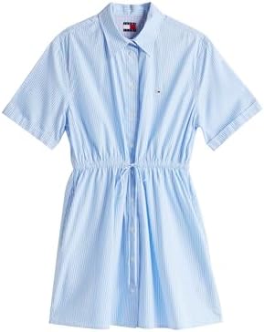 Tommy Hilfiger TJW MINI STRIPE SHIRT DRESS Kadın Elbise, Mavi, S - Görsel 4