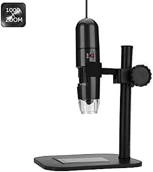 BANGWEIER S10 USB Digital Microscope - 1000 Zoom, 1.0 MP CMOS Sensor, 8 LED Lights, 600 Lux, 0 to 40mm Focal Range