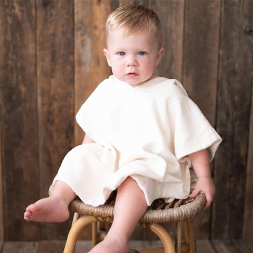 Toddler Hooded Baby Poncho Towel Muslin Bath Poncho for Boys Girls Beach Poncho Towels 19"x17" (1-3 T, Pink) by UOTHIK - Image 2