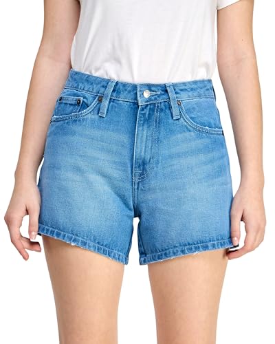 ENCHANTED COTTONS Women's Mid Rise Organic Cotton Denim Jean Short, Aegean Sea, 27