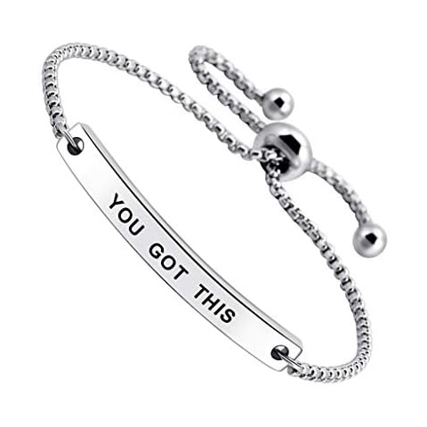 SOUSYOKYOSAM You Got This Positive Message Thin Bangle Inspirational Bar Bracelet for Women Cover