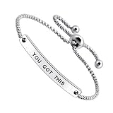 SOUSYOKYOSAM You Got This Positive Message Thin Bangle Inspirational Bar Bracelet for Women Teen Gir