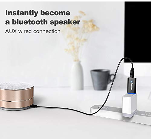 Usb Bluetooth Receiver Adapter Wireless Audio Adapter 3.5Mm Car Kit Music Receiver For Home/Car Stereo Sound System, Portable Speskers, (Aux In) With 3.5Mm Cable (Black)… #TOP4