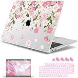 May Chen Compatible with New MacBook Air 13 inch Case 2022 2021, 2020-2018 Release Model: M1 A2337 A2179 A1932, Plastic Hard Shell Case Cover for Mabook Air 13 inch with Retina Dispaly,Cherry Blossom