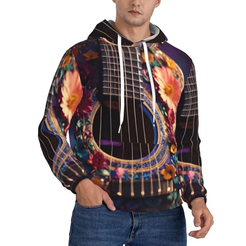 Sweat guitare à fleurs homme EdWal imprimé original avec poche avant