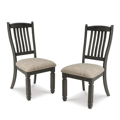 Signature Design by Ashley Tyler Creek 19.25″ Dining Room Upholstered Chair, 2 Count, Antique Black