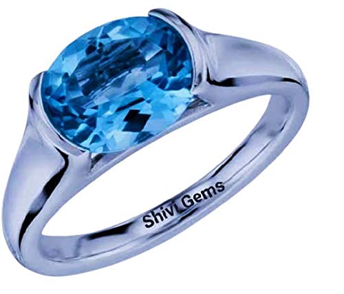 Blue Topaz Natural Gemstone Panch Dhatu Silver Coated Adjustable Ring for Men and Women Weight 8.25 Ratti with Lab Certificate (B08QLXPB1L) Amazon Price History, Amazon Price Tracker
