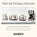 HADEN Heritage 12 Cup Programmable Retro Coffee Maker Machine Bundled with 2 Slice Wide Slot Toaster with Removable Crumb Tray, Steel/Copper