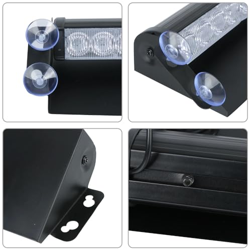 Image of MONARCHIE Car Police Light 8 Led Red & Blue Strobe Flashing Warning Emergency Led Lights for All Cars