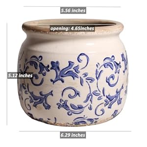 Ceramic planters for indoor plants plant pots with drainage hole 629in flower pots for indoor plants planters succulent pots crackle glaze finish plant pots indoor light blue  urban country home decor