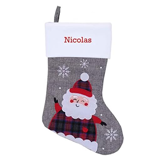 Amikado Botte de Noël en Feutrine Grise personnalisée Père Noël