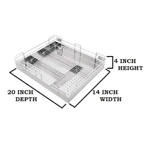 Image of BLOO BASKET 202modular kitchen accessories cabinet, 6-Piece Utensil Organizer,Stainless Steel, Silver (14 Inch Width * 20 Inch Depth, WITH CHANNEL)