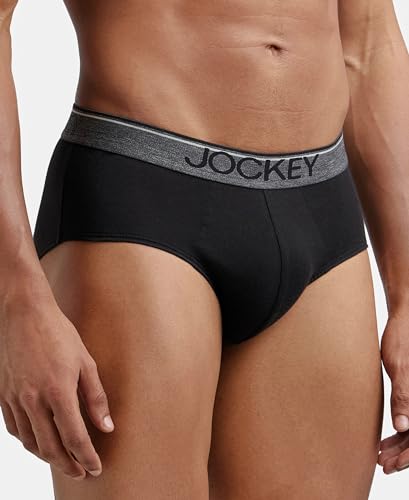 Jockey 8037 Men's Super Combed Cotton Solid Brief with Ultrasoft Waistband (Pack of 2) - Image 3