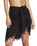Seafolly Women's Cotton Gauze Sarong Swimsuit Cover Up, Beach Basics Black, One Size