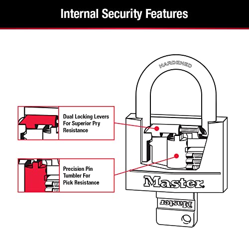 Image of Master Lock Covered Padlocks with Key, Outdoor Locks, 2 Pack, 141T