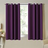 Turquoize Room Darkening Curtain Panels for Living Room, Purple Curtains for Girls Room, Thermal Ins