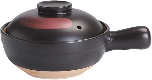 LIFKOME Olla de arcilla para cocinar utensilios de cocina, estilo chino, estilo tradicional, cazuela de arroz, gachas de avena, arcilla con un solo