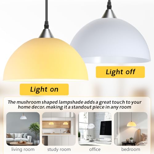 iplusmile Modern Mushroom Floor Lamp Shade, Plastic Bowl White Lamp Light Covers Replacement, 1.65 inch/ 42 mm Hole for Pendant Ceiling Floor Light Upright (10 inch Diameter) by iplusmile - Image 5