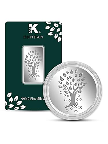 Image of Kundan 999.9 Pure (10gm Kalpataru Tree Colour Bar + 5gm Kalpataru Tree Silver Coin) Combo
