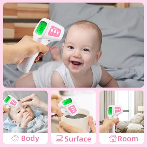 Non-Contact Infrared Forehead Thermometer for Adults and Kids, 3-in-1 Digital No-Touch Baby Thermometers with Fever Alarm, Fast & Accurate Readings
